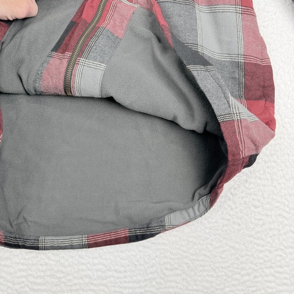 Field & Stream Fleece Lined Plaid Shirt‎ Jacket Mens Large Red Plaid New - Picture 10 of 11